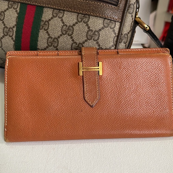 HERMES Bearn Brown Calf Leather Long Bifold Wallet - Picture 10 of 10